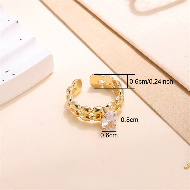 Wholesale Stainless Steel Zircon Inlaid Ring